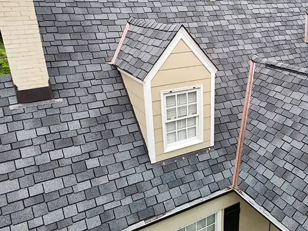 Gray shingle residential roof